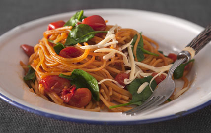 Thin Spaghetti with Cherry Tomatoes and Bacon - San Remo - US
