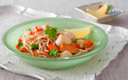 Gluten Free Spaghetti with Tomato Cream Sauce and Scallops - San Remo - US