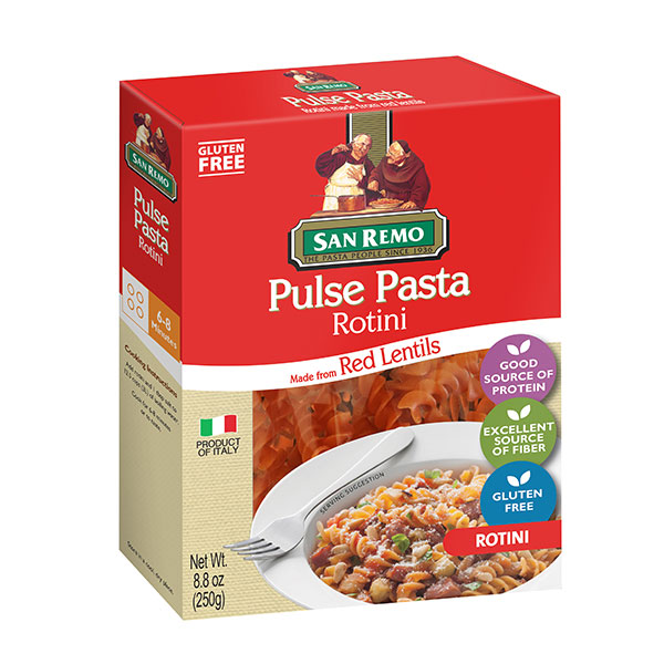 Pulse Pasta Rotini Red Lentils - San Remo - US