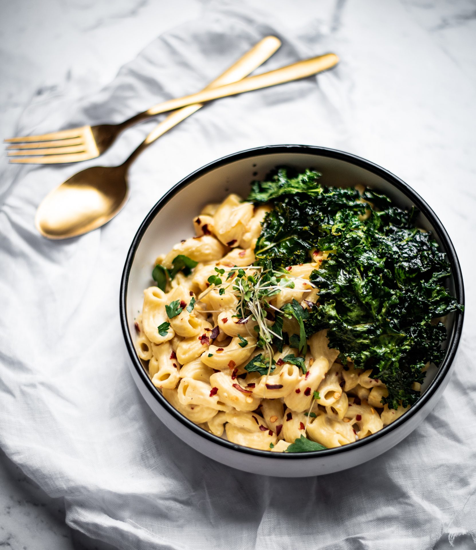 Vegan Mac &amp; Cheese with Kale Chips - San Remo - US